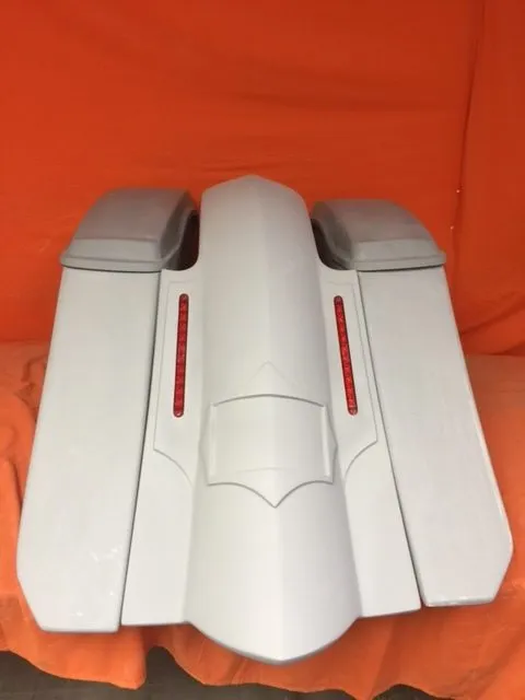 Harley Davidson 6" Trendsetter Extended Saddlebag LED Recess Plate Fender Kit - No Cut Outs   Lids / 2014 - 2018