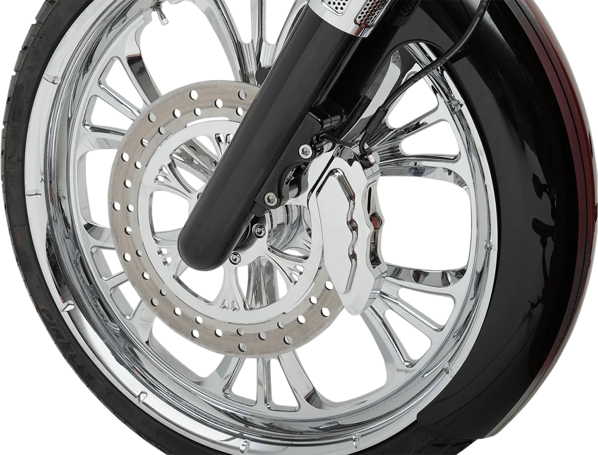 Hawg Halters Inc LHSCC6013 6-Piston Single Disc Front Brake Caliper - Chrome