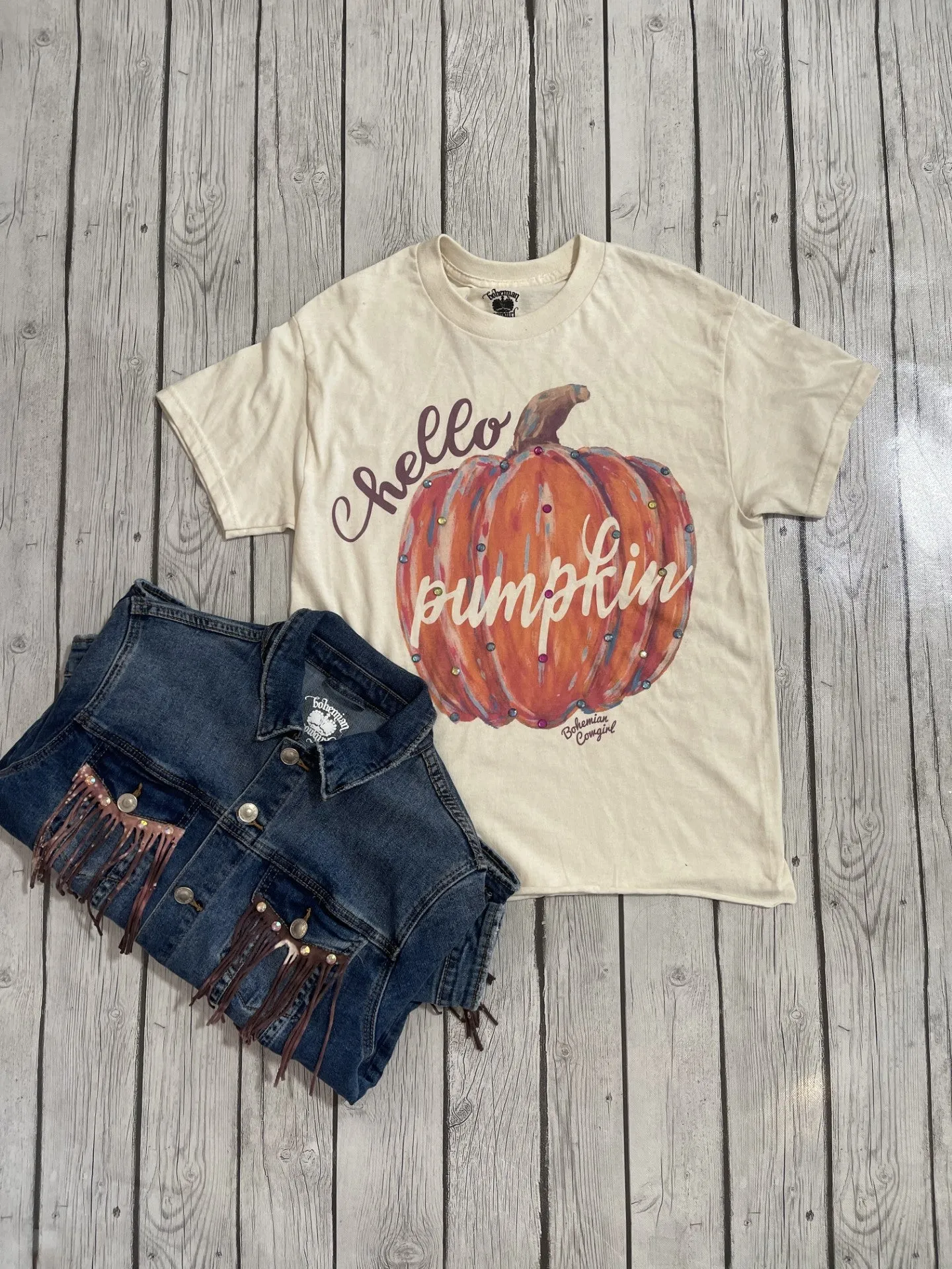 Hello Pumpkin Cropped Tee - Wholesale