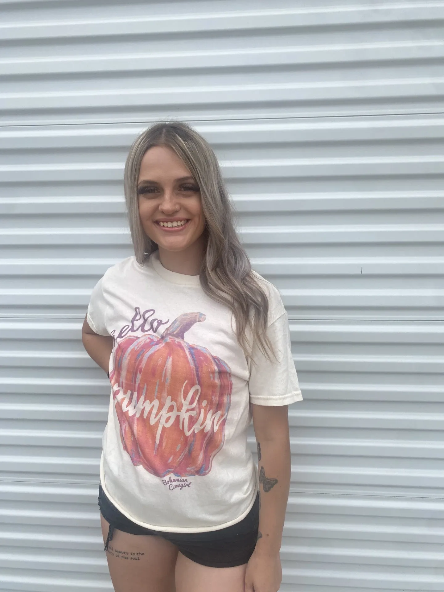 Hello Pumpkin Cropped Tee - Wholesale