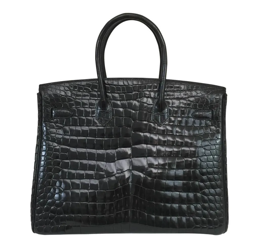 Hermès Crocodile Birkin 35 Black Bag