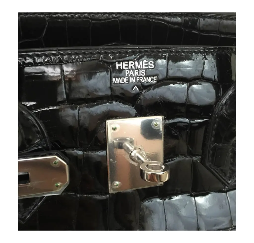 Hermès Crocodile Birkin 35 Black Bag