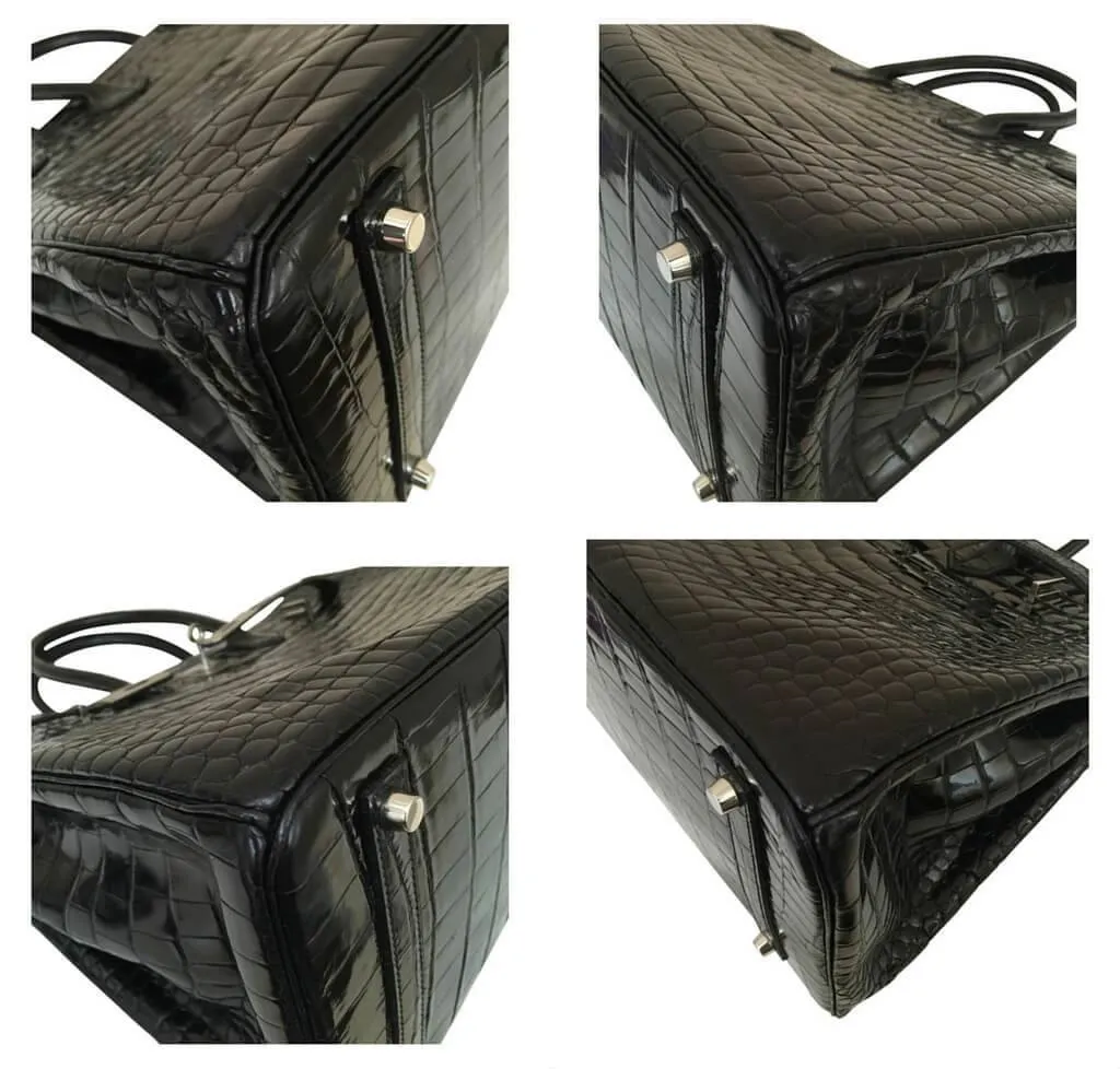 Hermès Crocodile Birkin 35 Black Bag