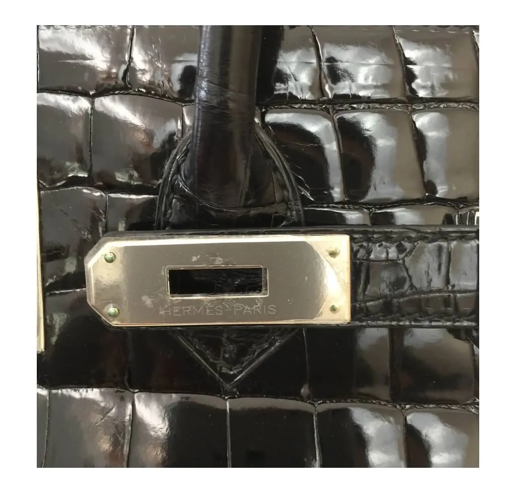 Hermès Crocodile Birkin 35 Black Bag