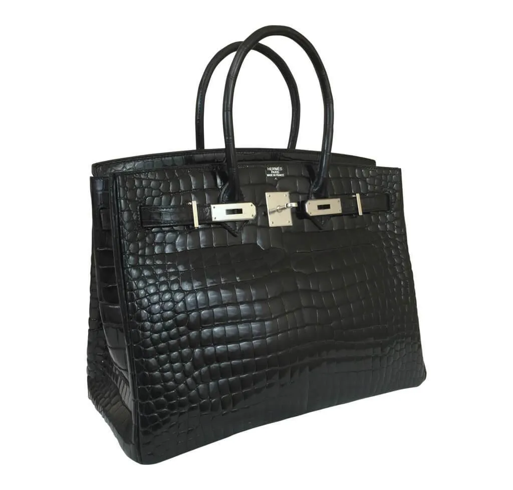 Hermès Crocodile Birkin 35 Black Bag