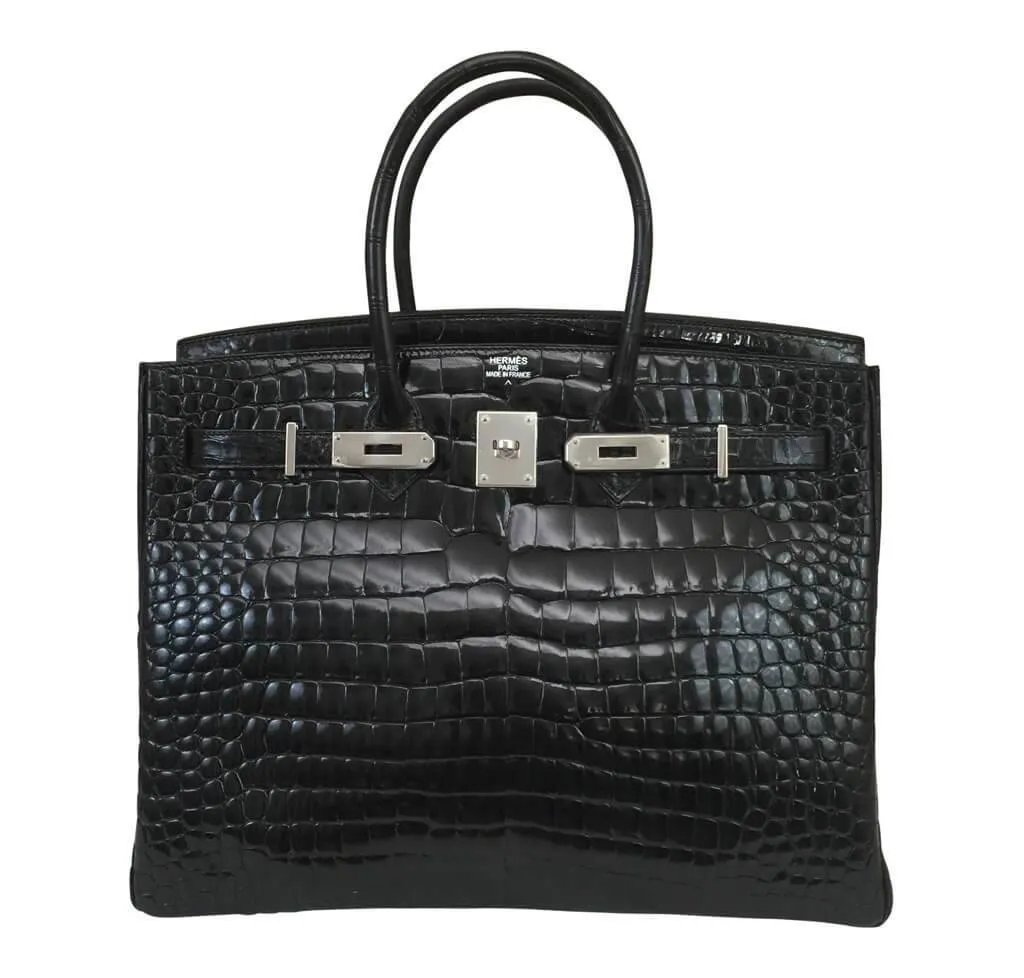 Hermès Crocodile Birkin 35 Black Bag