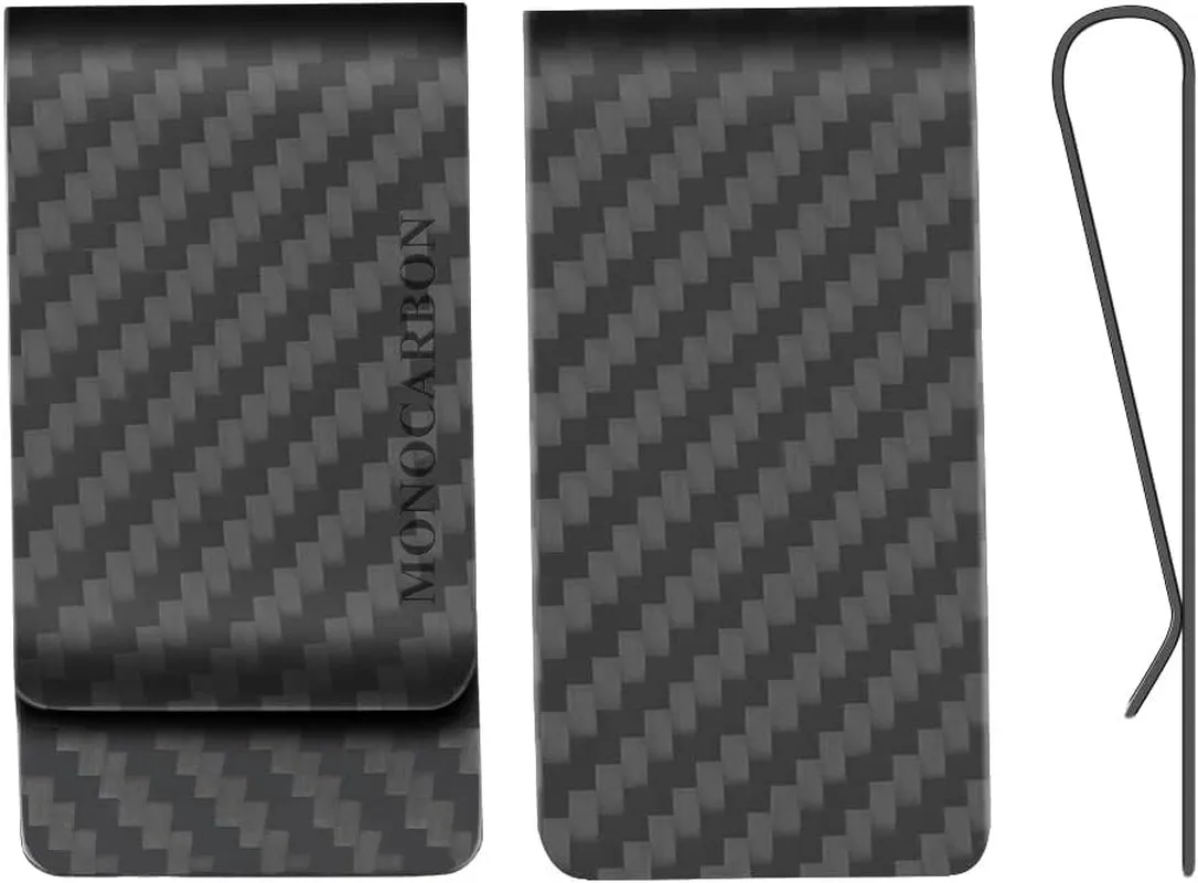High Elastic Carbon Fiber Money Clip for Men, Minimalist Money Holder for Cash