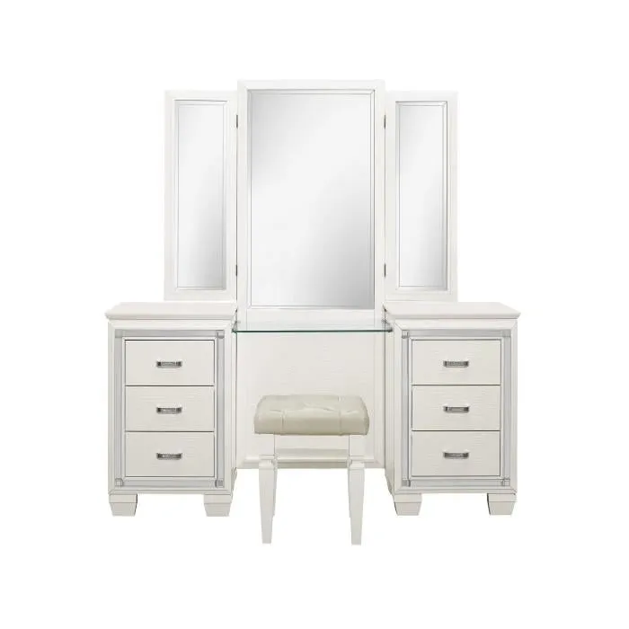 Homelegance Allura Vanity Dresser with Mirror in White 1916W-15*