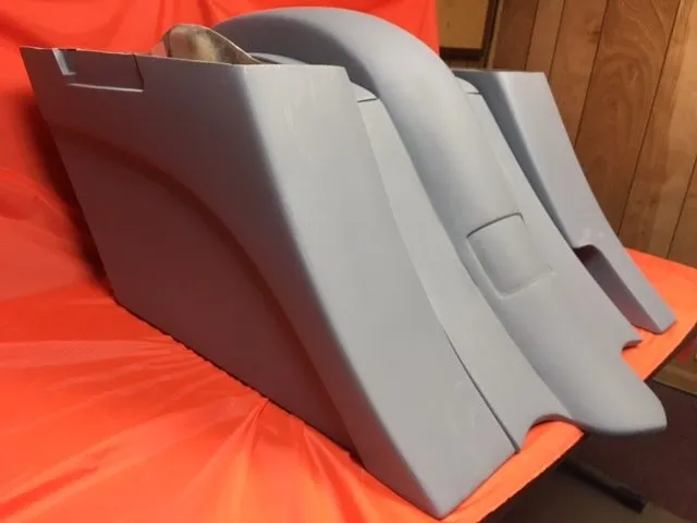 Honda VTX 1800 / 1300 6" Extended Stretched BOLT ON Out & Down Bags   Rear Fender   Rails Right Cut Out