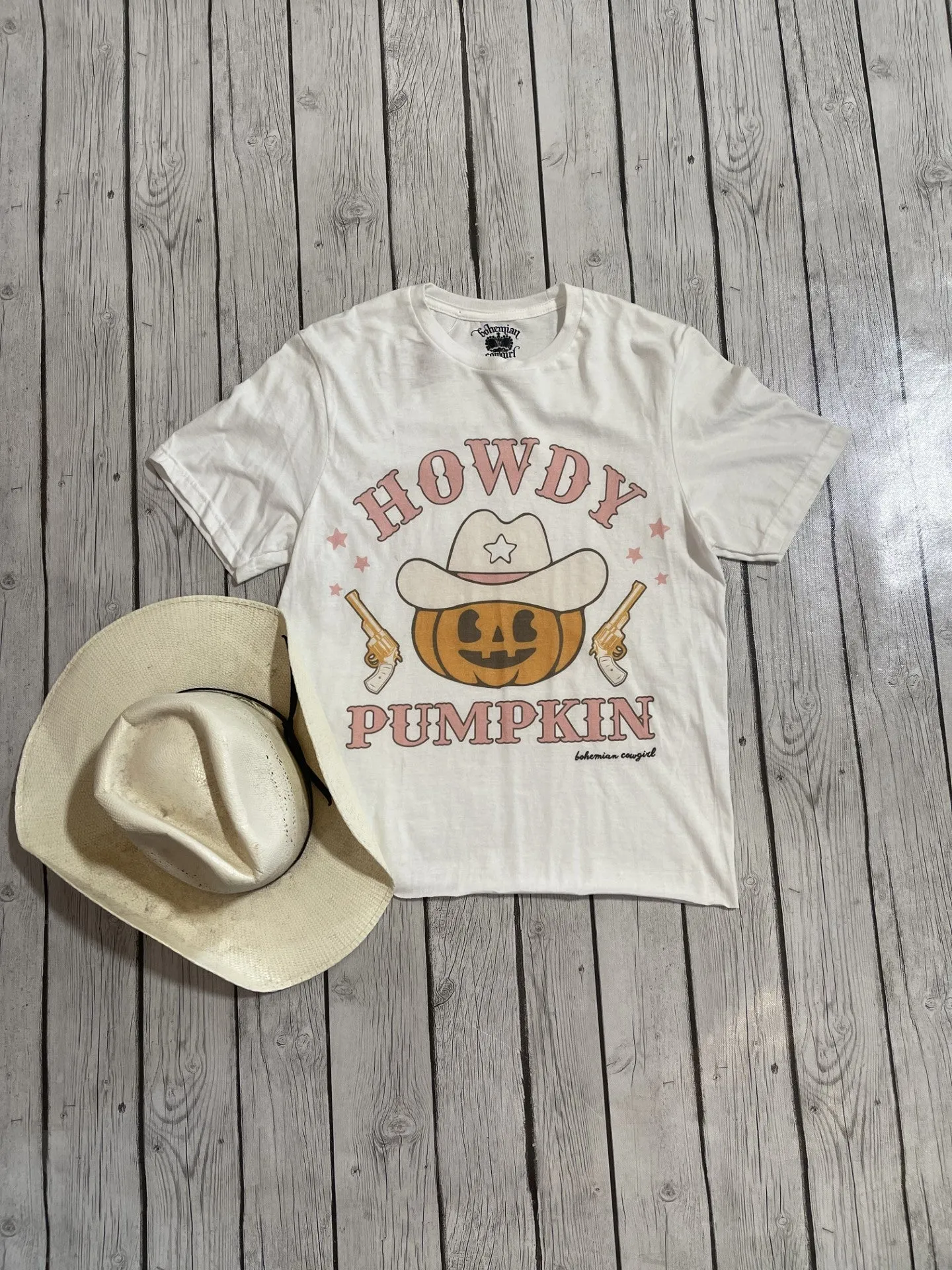 Howdy Pumpkin Western Cropped Tee - Wholesale