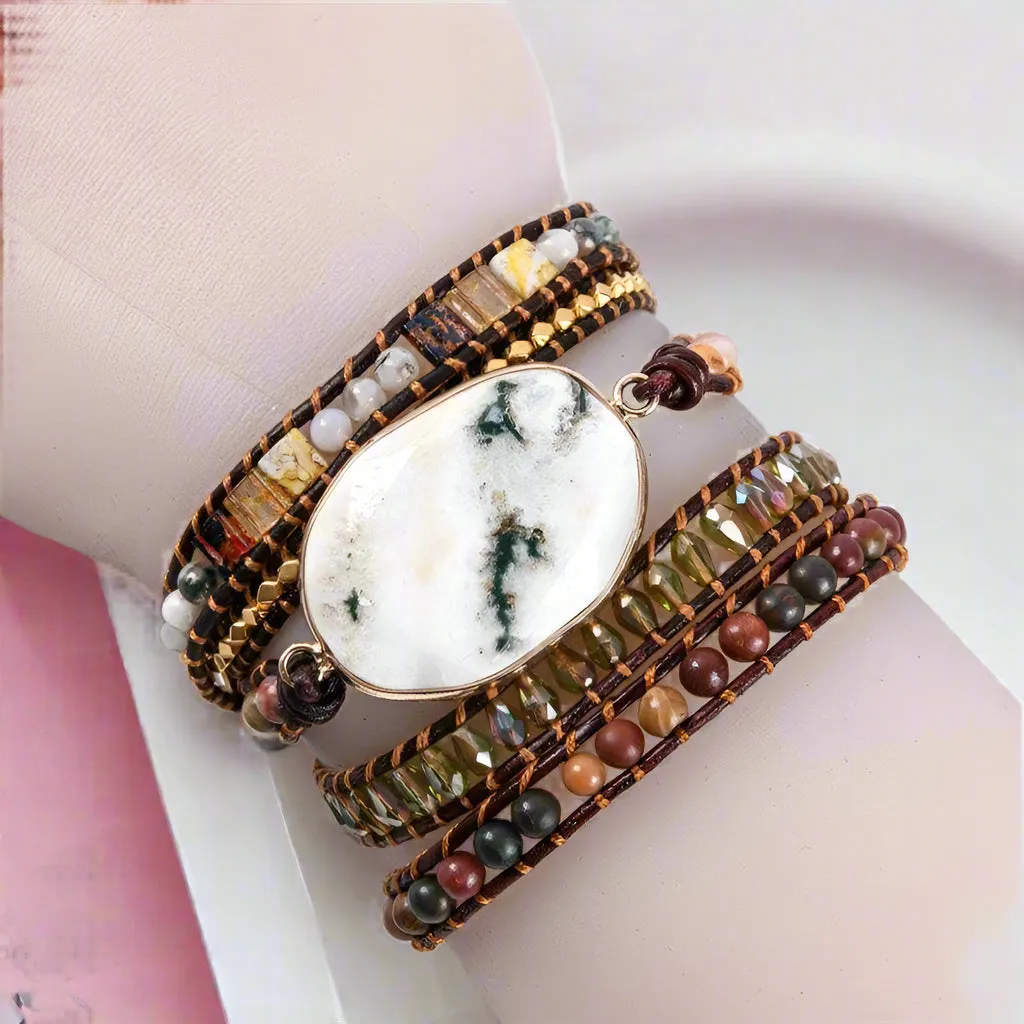 Howlite & Mixed Natural Stones Spiritual Bohemian Bracelet
