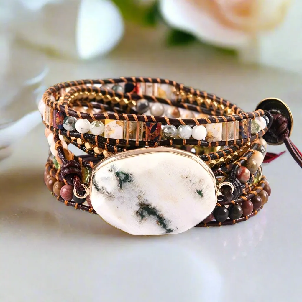 Howlite & Mixed Natural Stones Spiritual Bohemian Bracelet