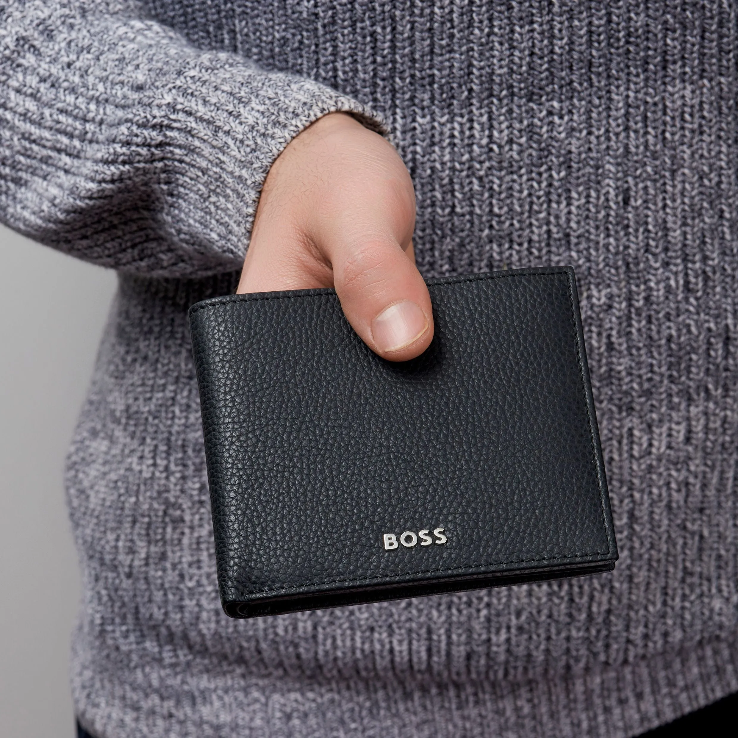 HUGO BOSS HLM416A-Money wallet Classic Grained Black