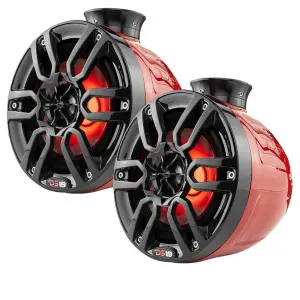 HYDRO 6.5" Compact Wakeboard Pod Tower w/RGB Light - 300W - Red