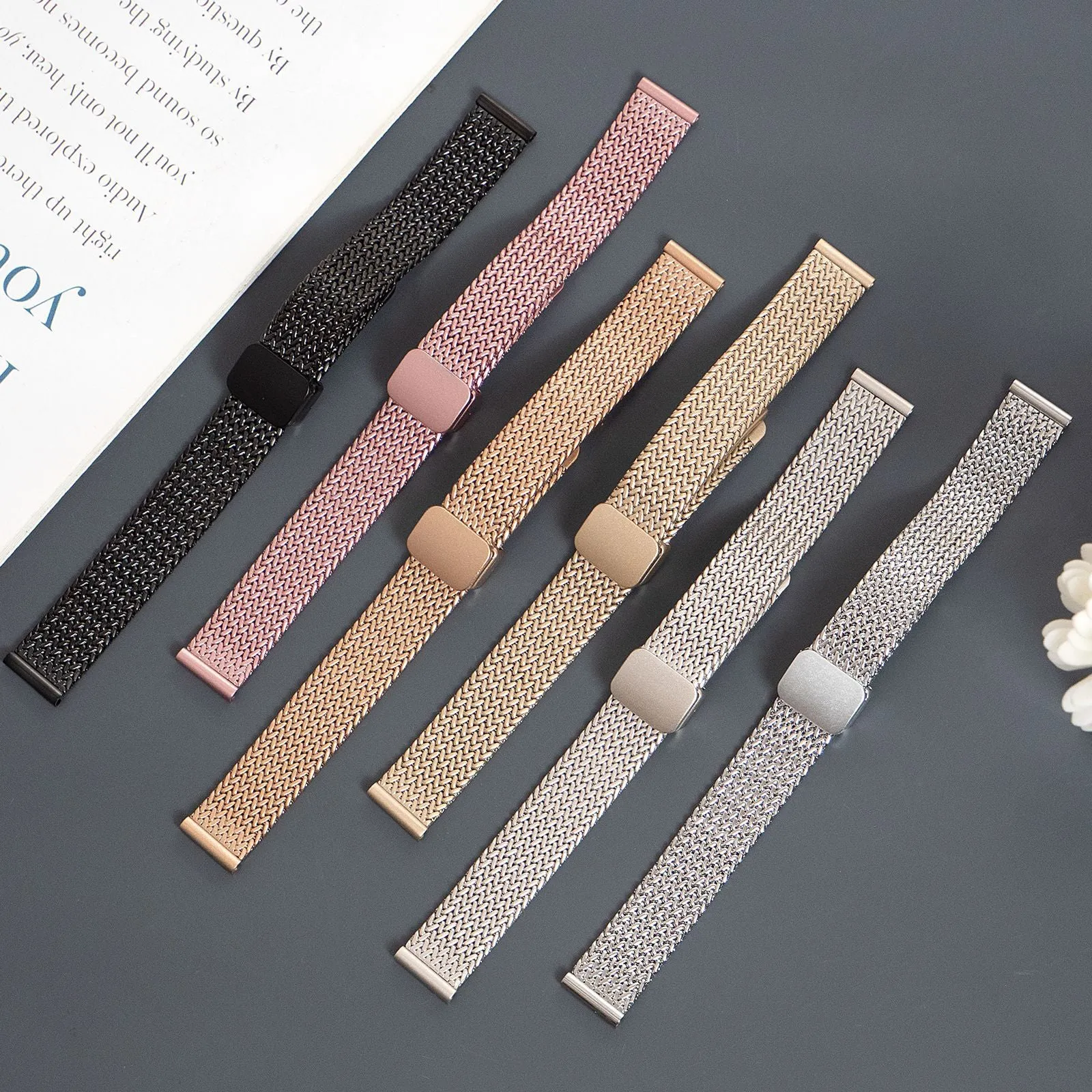 INSTOCK-Iwatch stainless steel metal wheat ear herringbone strap