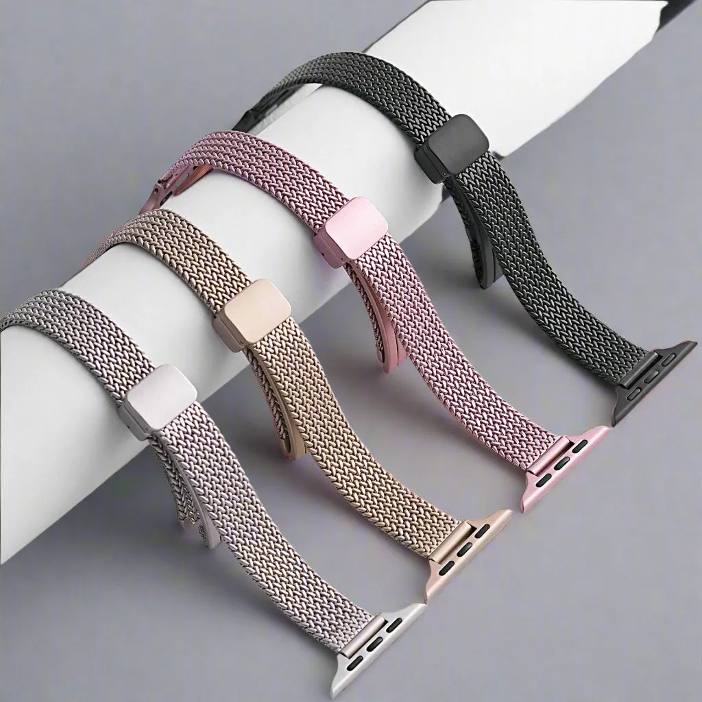 INSTOCK-Iwatch stainless steel metal wheat ear herringbone strap
