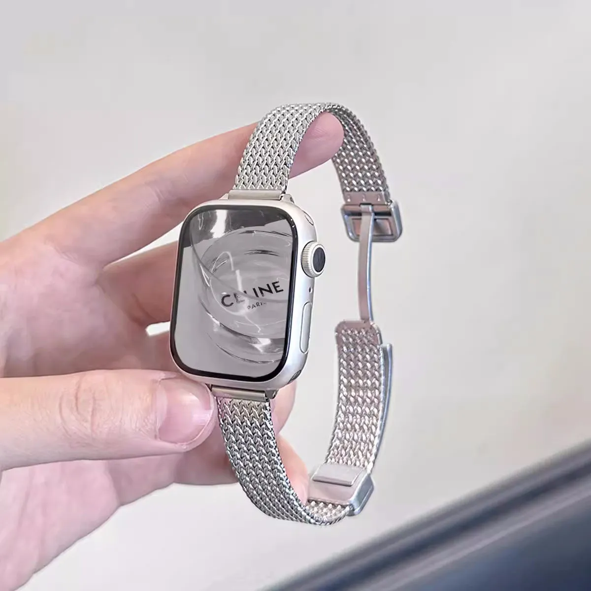 INSTOCK-Iwatch stainless steel metal wheat ear herringbone strap