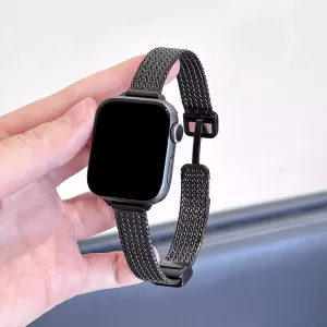 INSTOCK-Iwatch stainless steel metal wheat ear herringbone strap