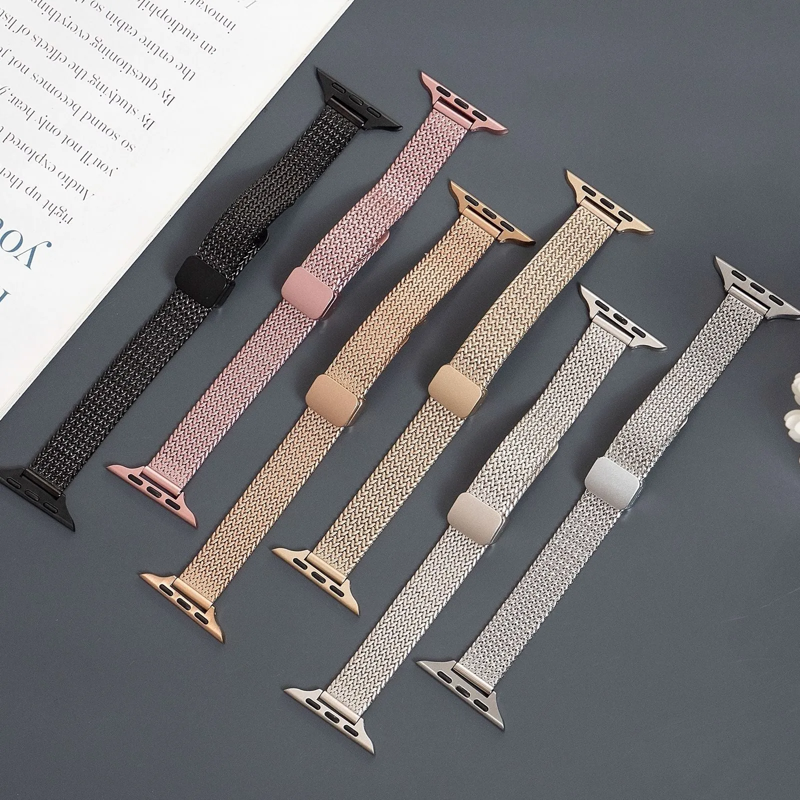 INSTOCK-Iwatch stainless steel metal wheat ear herringbone strap