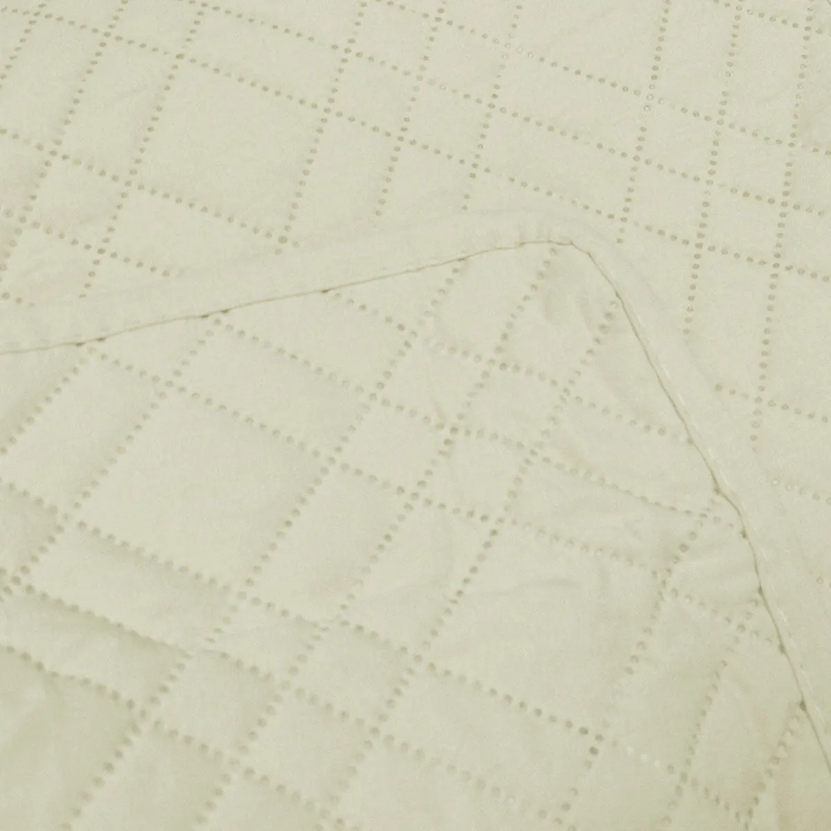 Jane Barrington Morris Light Cream Ultrasonic Embossed Lightly Quilted Reversible Coverlet Set Queen