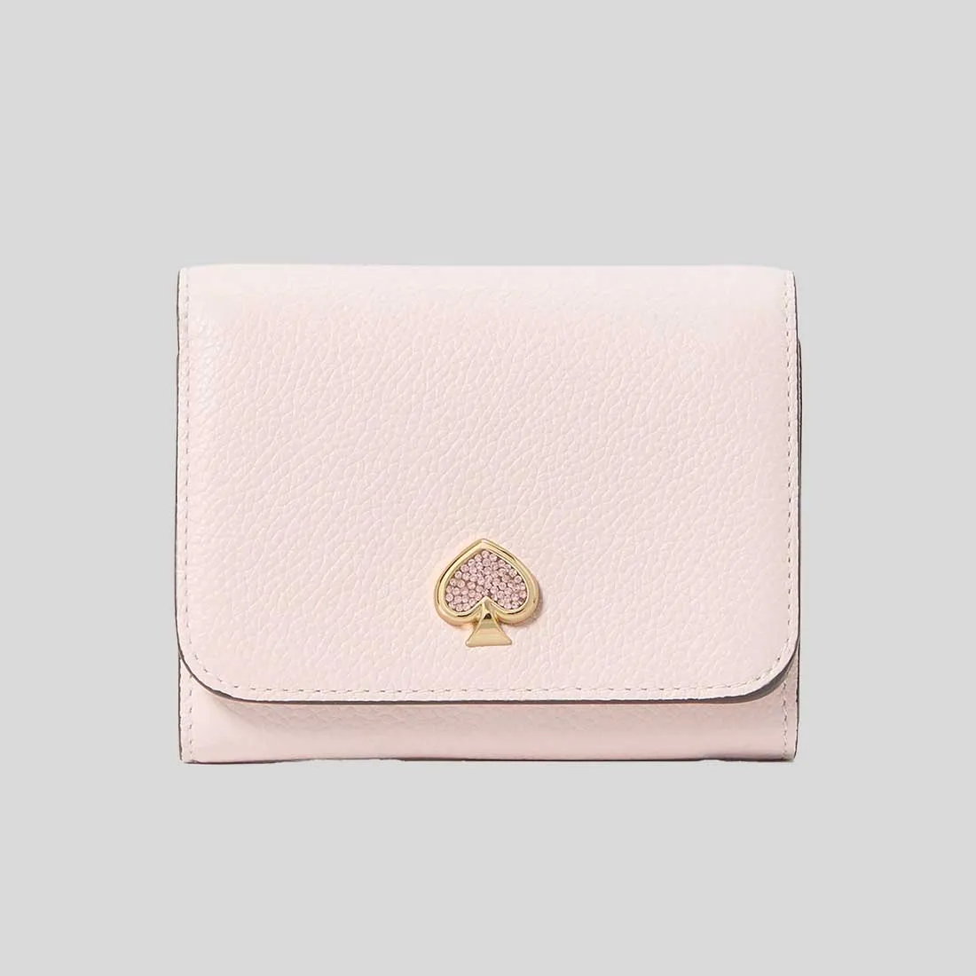 KATE SPADE Kayla Embellished Hardware Small L-Zip Wallet Powdered Sugar RB-KK113