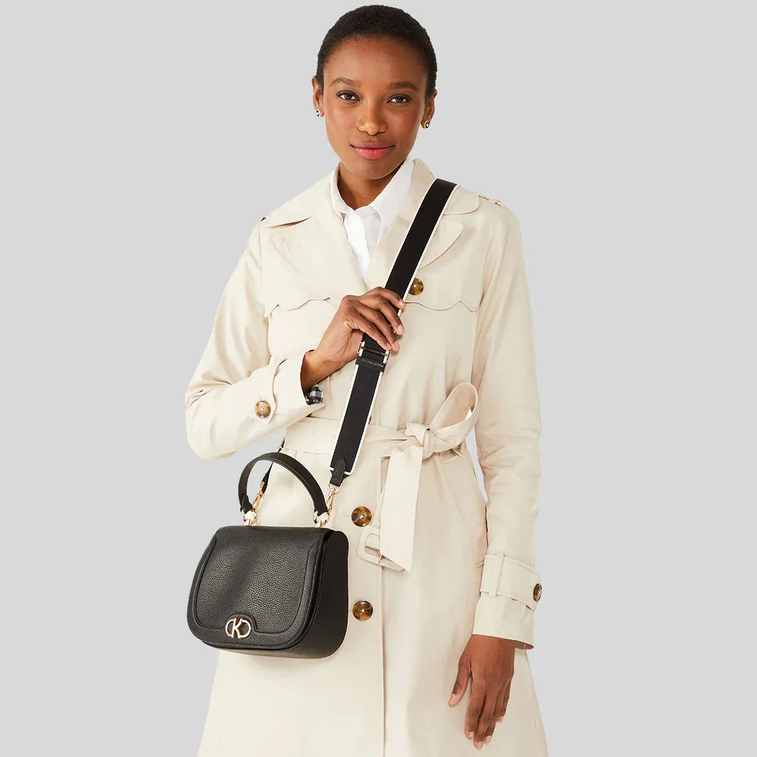 KATE SPADE Kyla Top Handle Saddle Bag Black RS-KF527