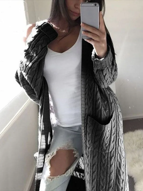 Knitted Side Pocket Cardigan