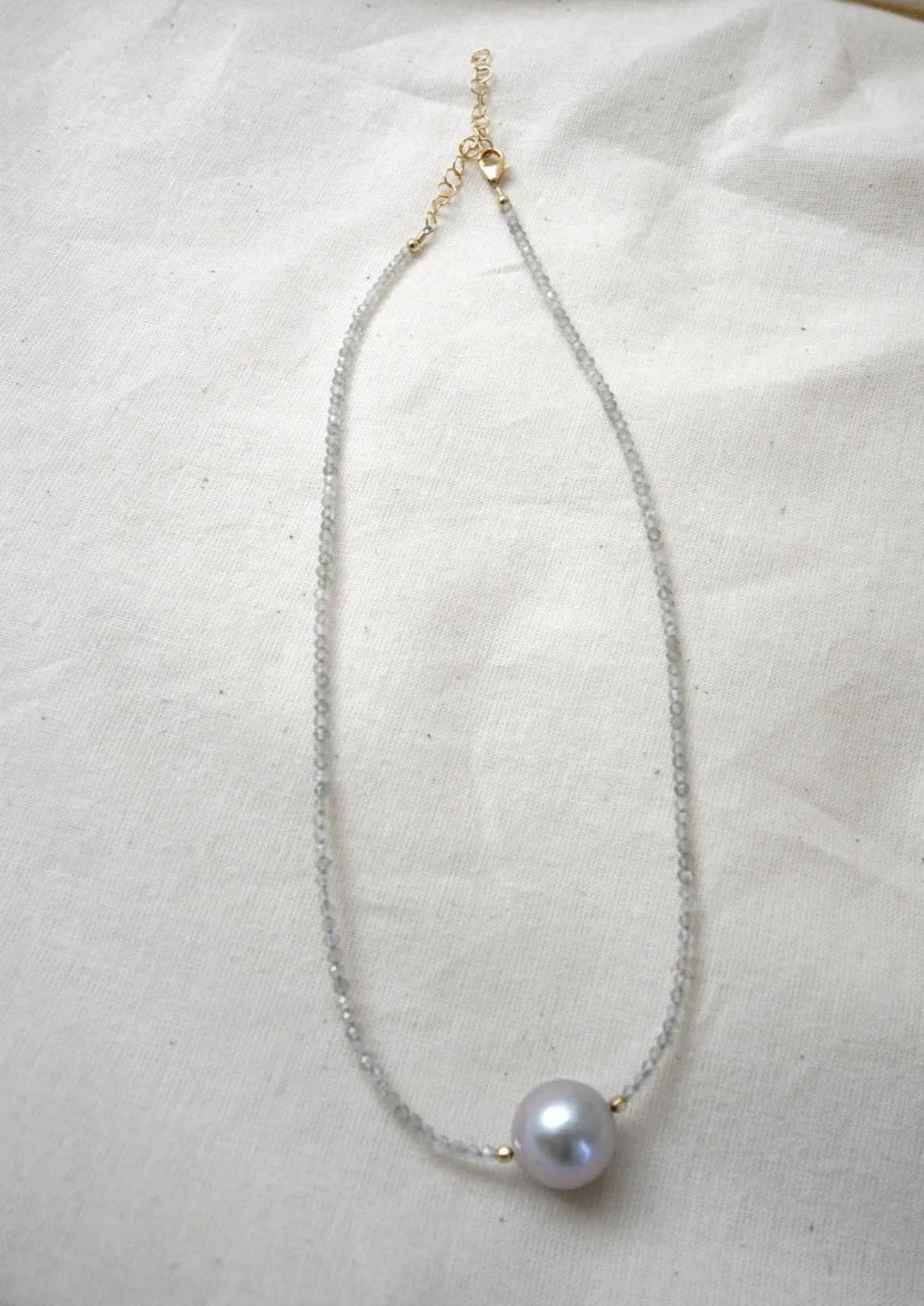 Labradorite & Grey Pearl Necklace