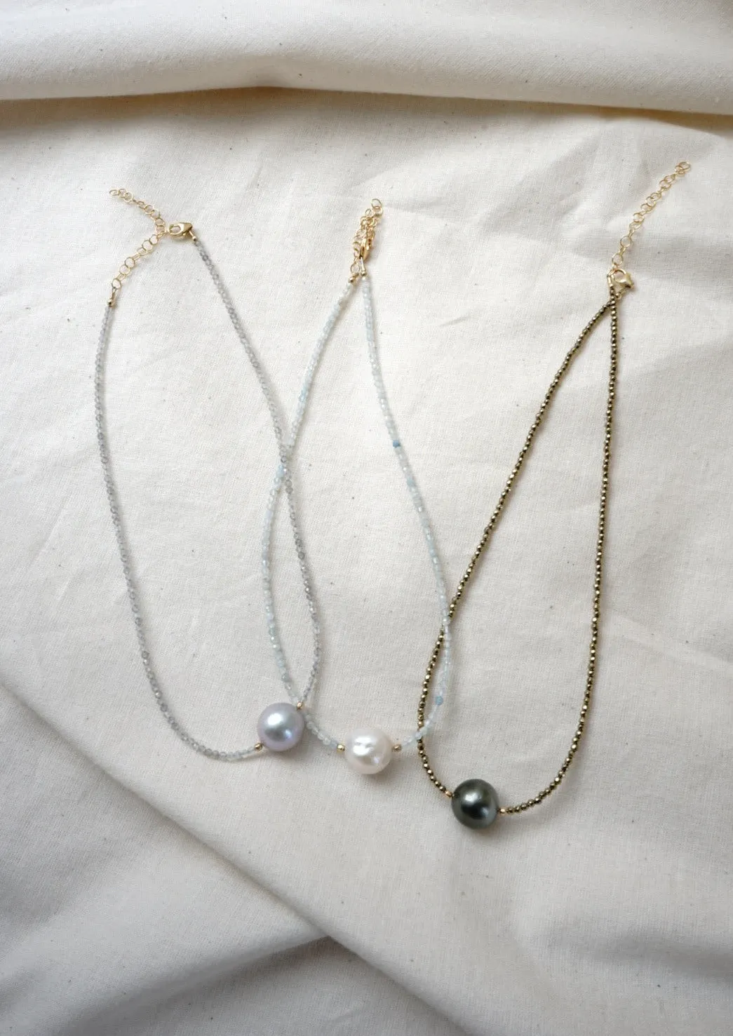 Labradorite & Grey Pearl Necklace