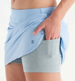 LADIES FREE FLY BAMBOO LINED BREEZE SKORT - CLEAR SKY