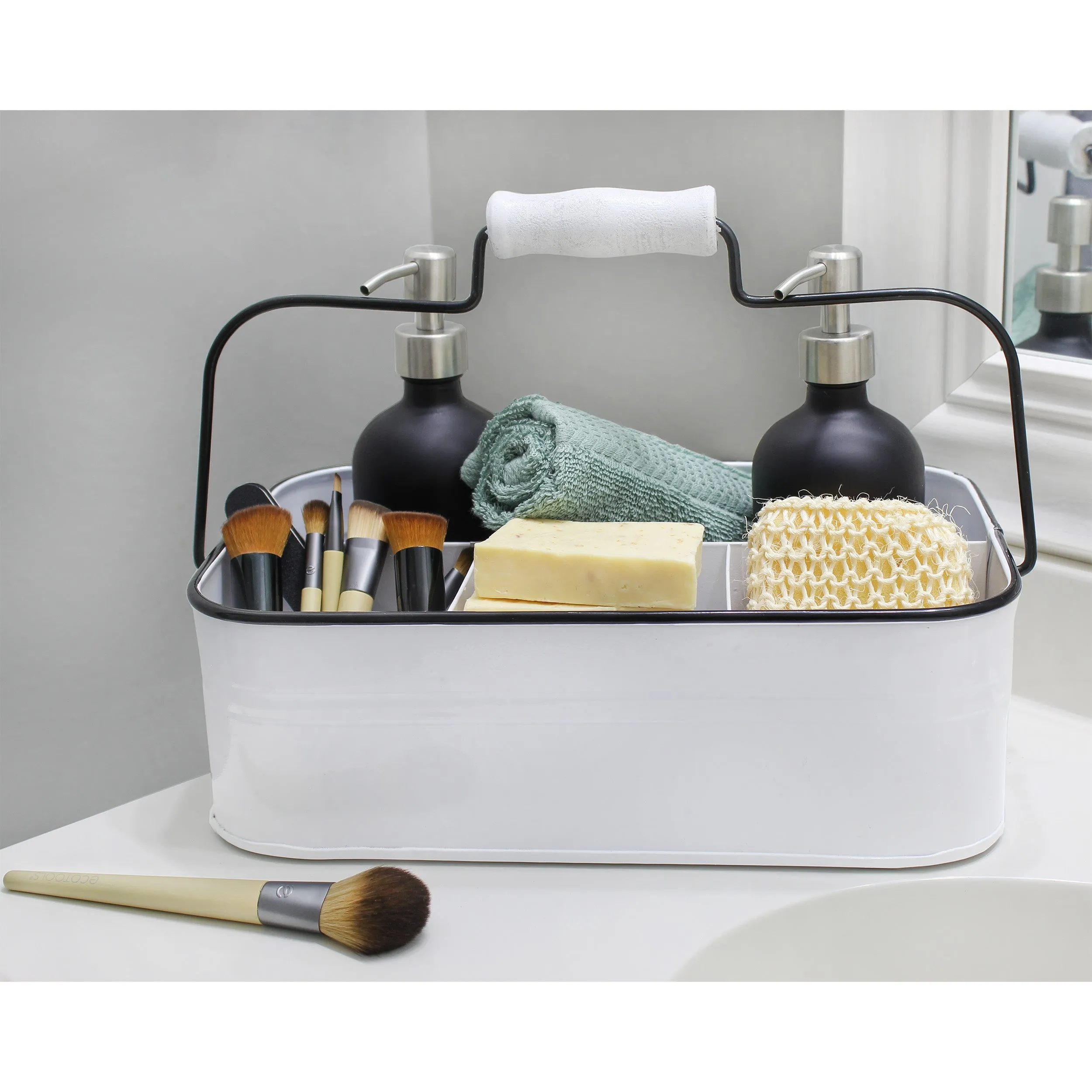 Large White Rustic Caddy