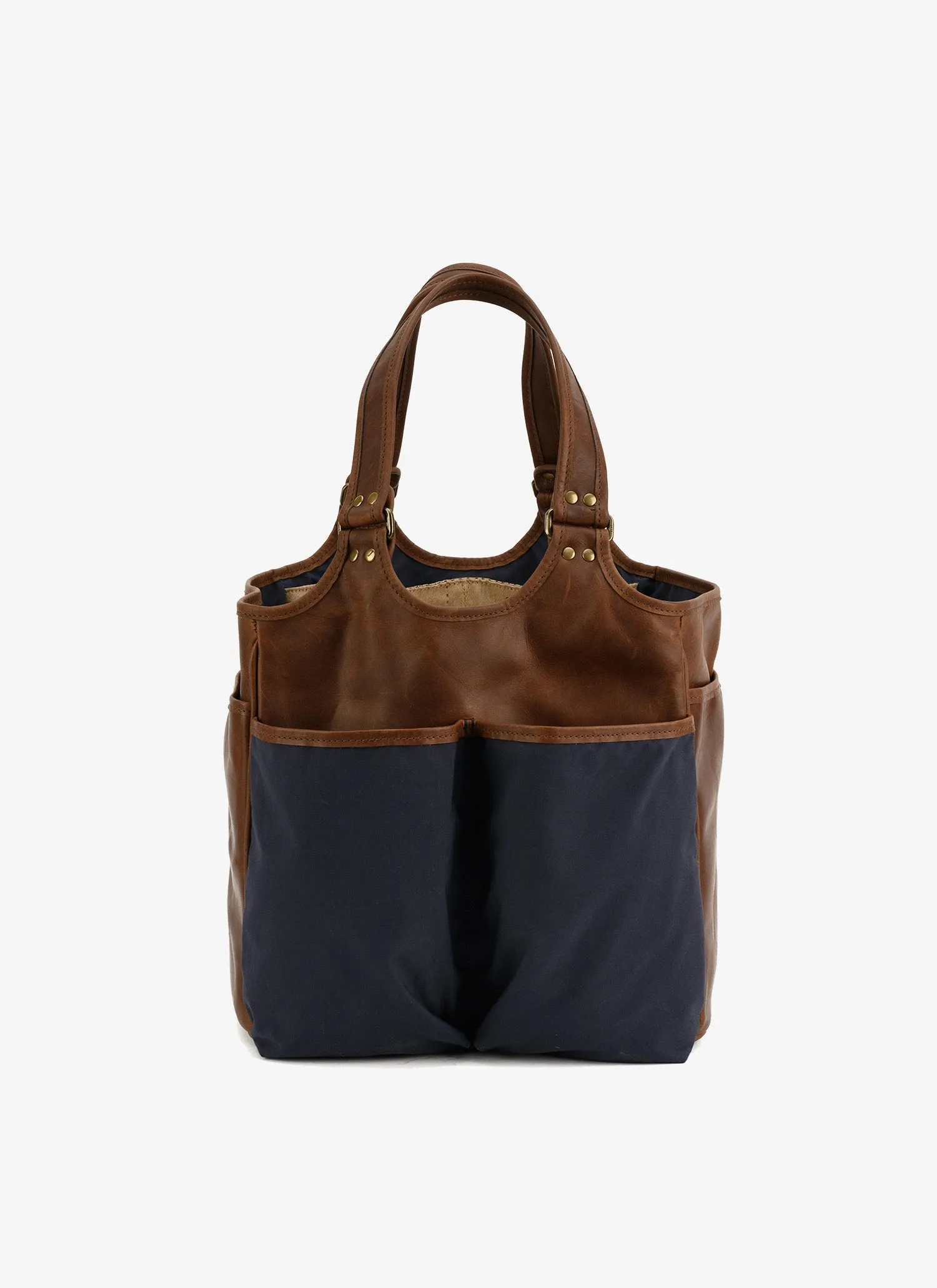 Leather Picnic Tote with Four Wine Bottle Pockets
