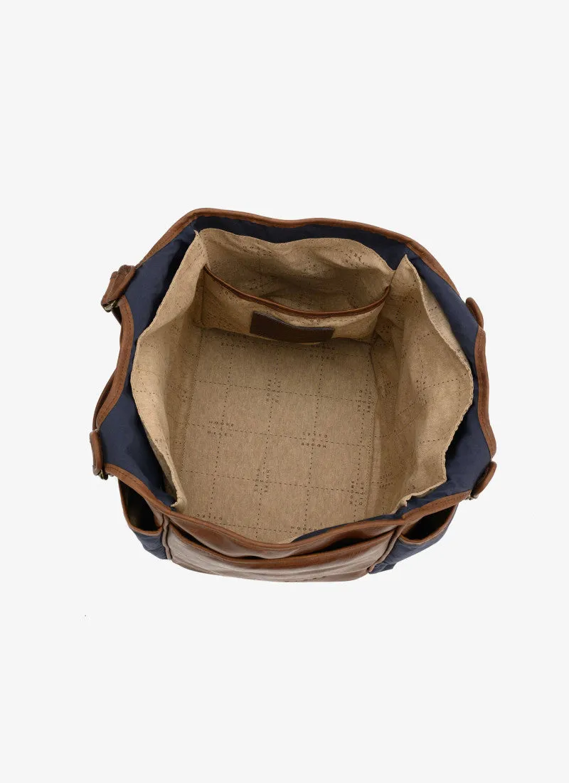 Leather Picnic Tote with Four Wine Bottle Pockets