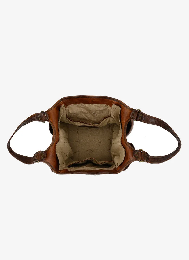 Leather Picnic Tote with Four Wine Bottle Pockets