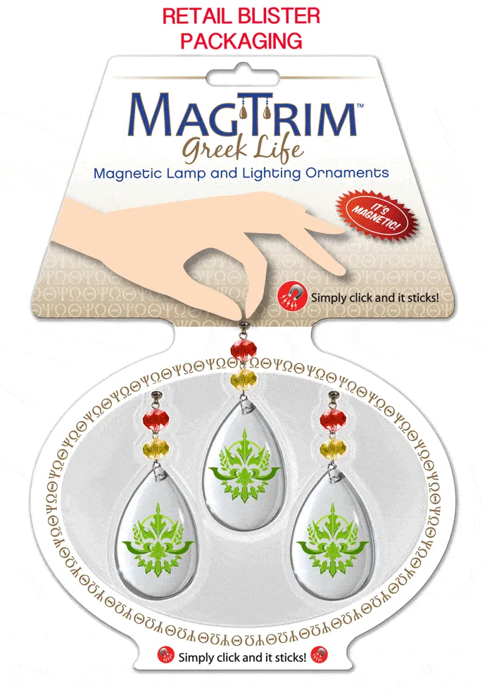 Logo Crystal - Badge - Pi Beta Phi (Set of 3)  MAGNETIC ORNAMENT
