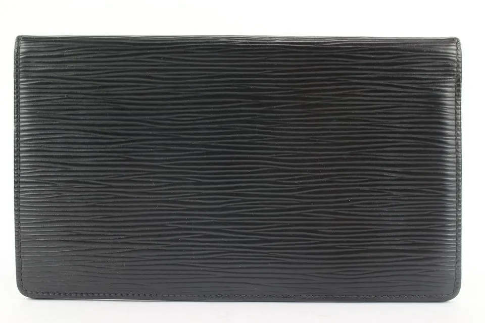 Louis Vuitton Black Epi Leather Long Bifold Wallet 275lvs216