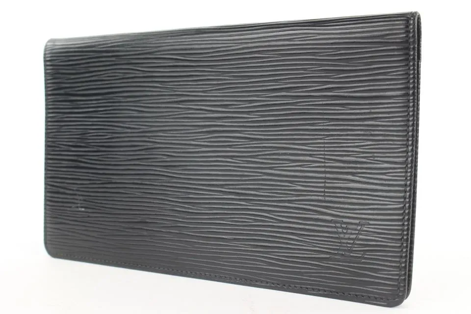 Louis Vuitton Black Epi Leather Long Bifold Wallet 275lvs216
