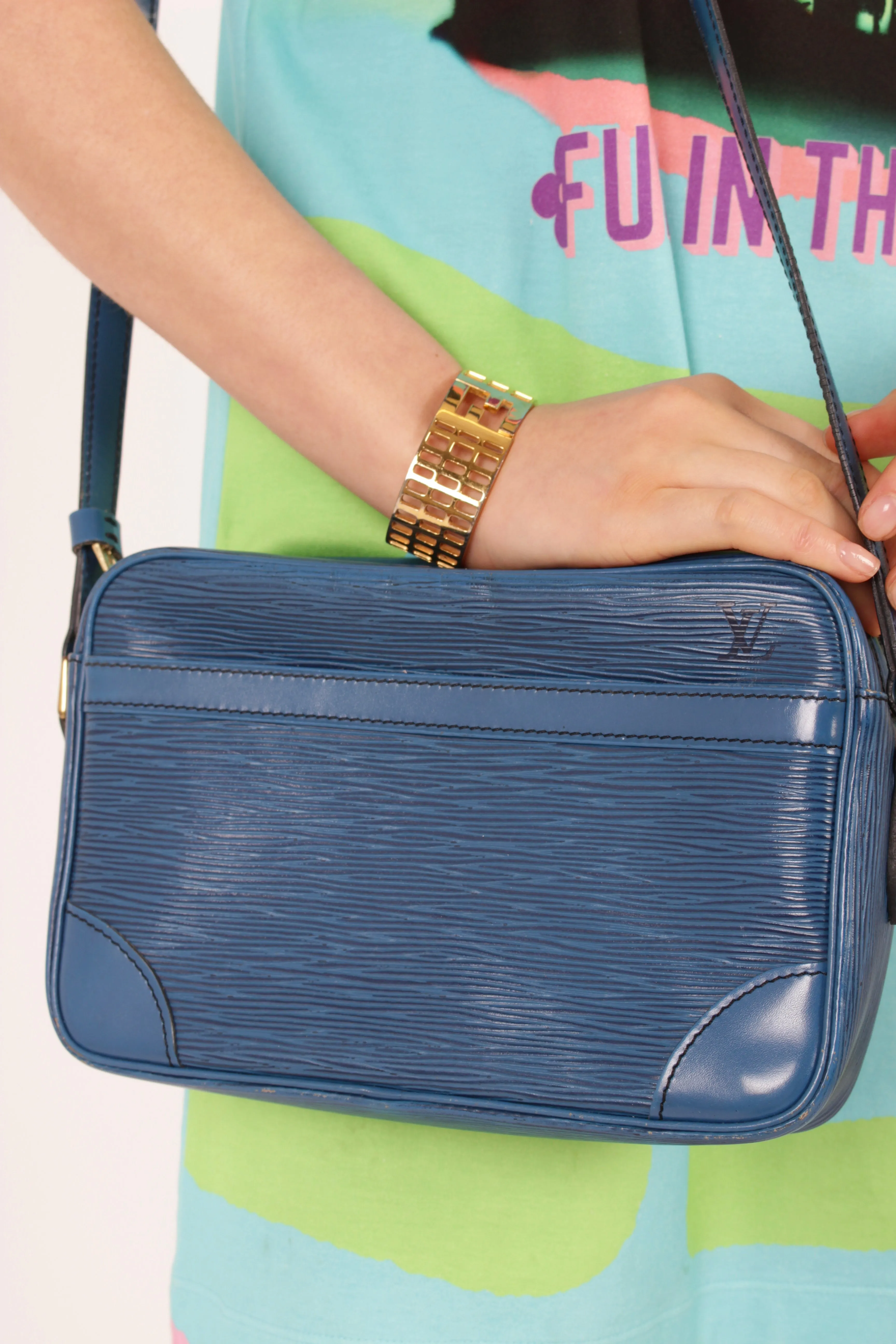 Louis Vuitton Blue Epi Leather Trocedero Crossbody Bag