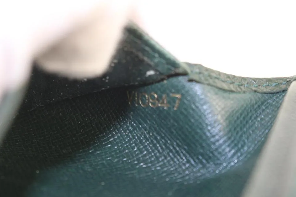 Louis Vuitton Dark Green Taiga Leather Brazza Wallet Long Card Holder 16lv1103