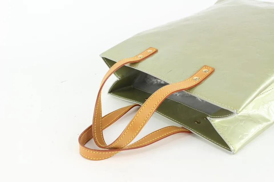 Louis Vuitton Green Monogram Vernis Reade MM Tote Bag 93lv98