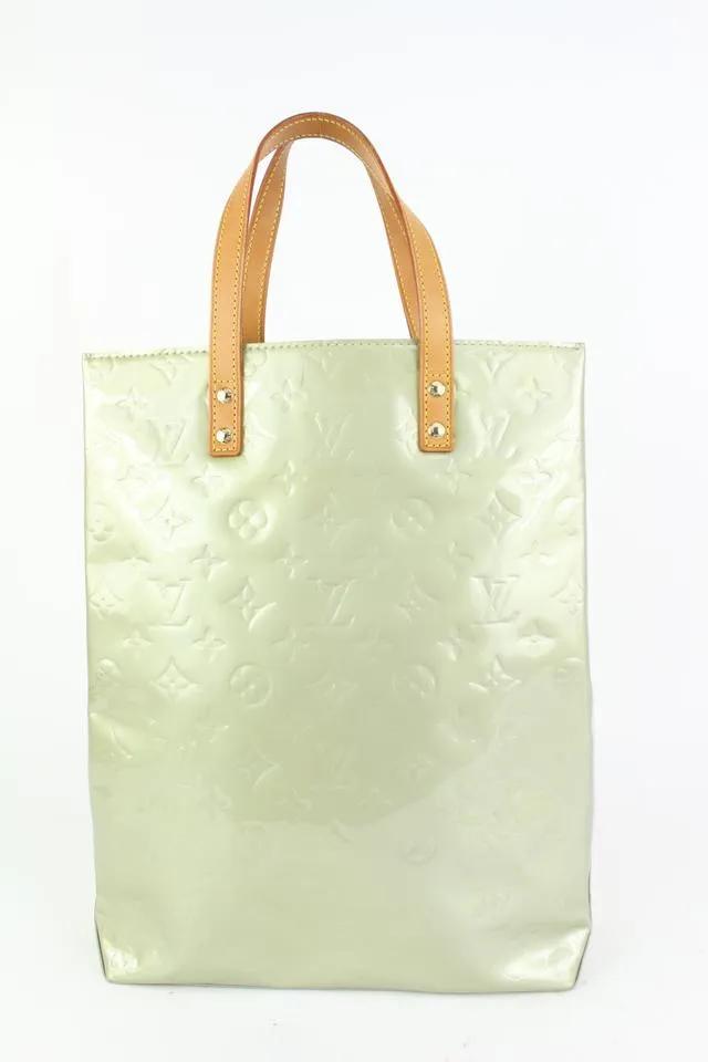 Louis Vuitton Green Monogram Vernis Reade MM Tote Bag 93lv98