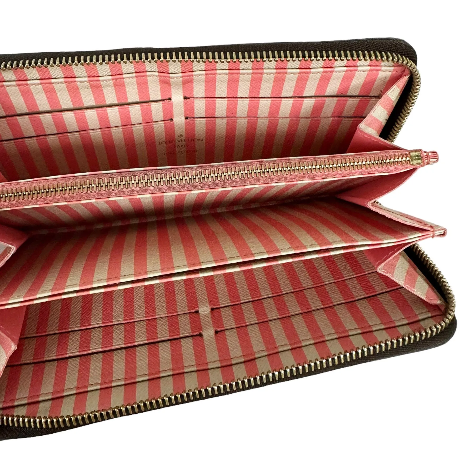 Louis Vuitton N63026 Brown Damier Tiger Illustration Zipper Round Wallet
