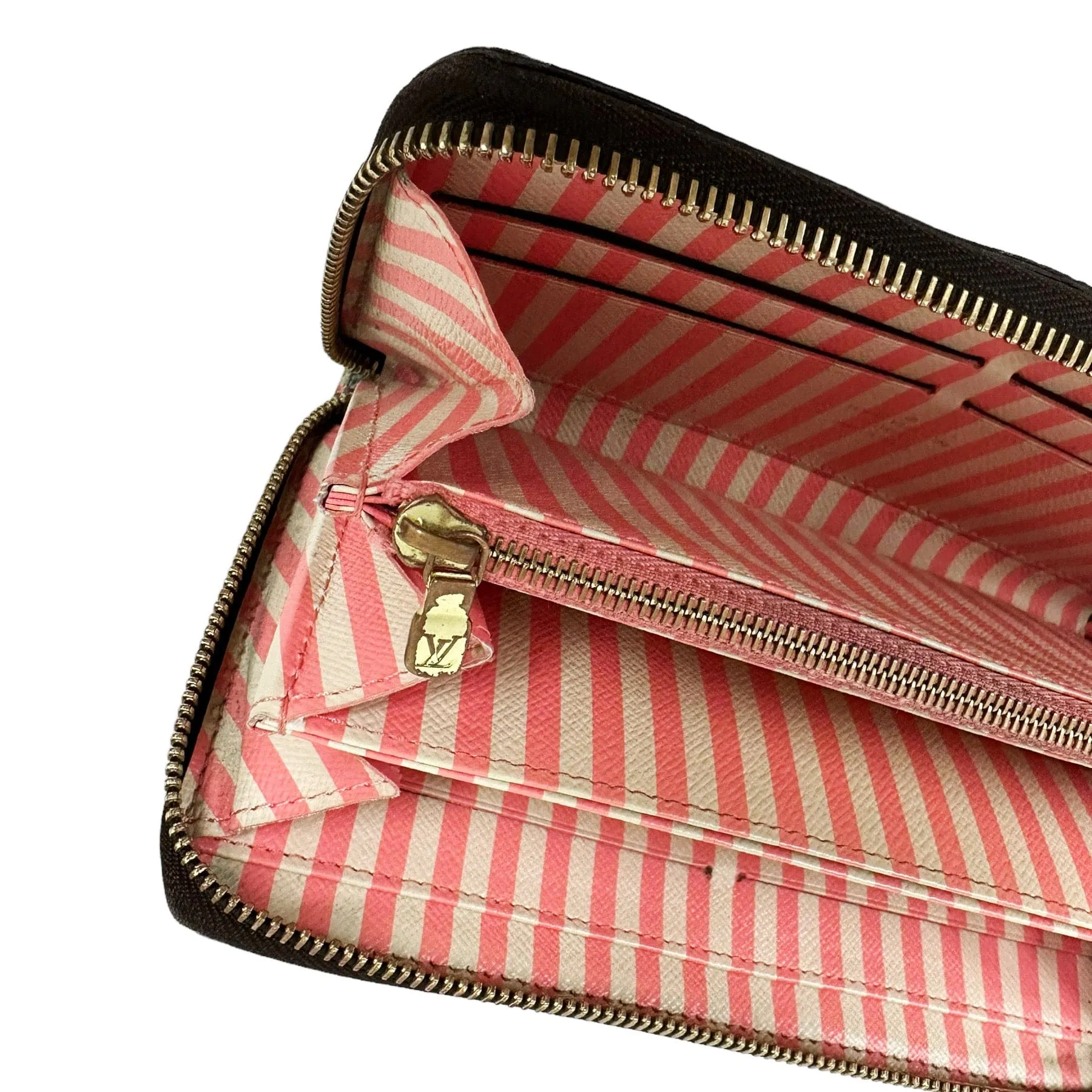 Louis Vuitton N63026 Brown Damier Tiger Illustration Zipper Round Wallet
