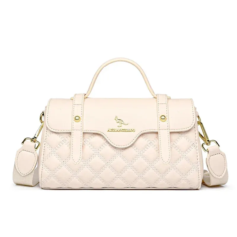 Luxury Designer Hand Bags for Women Small Casual Tote Women's Leather Bag Fashion Wide Shoulder Crossbody Bag Sac A Main 2024