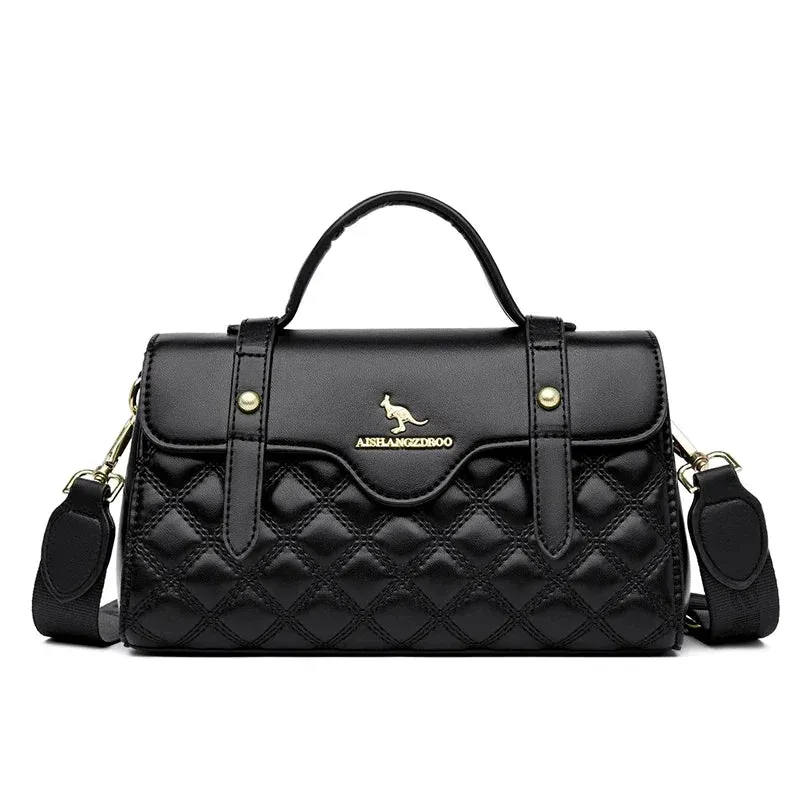 Luxury Designer Hand Bags for Women Small Casual Tote Women's Leather Bag Fashion Wide Shoulder Crossbody Bag Sac A Main 2024
