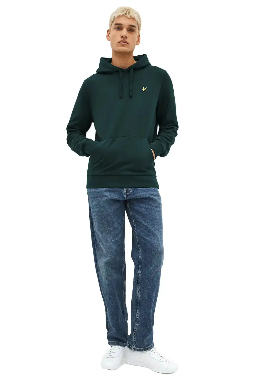 Lyle & Scott Mens Pullover Hoodie Argyle Teal