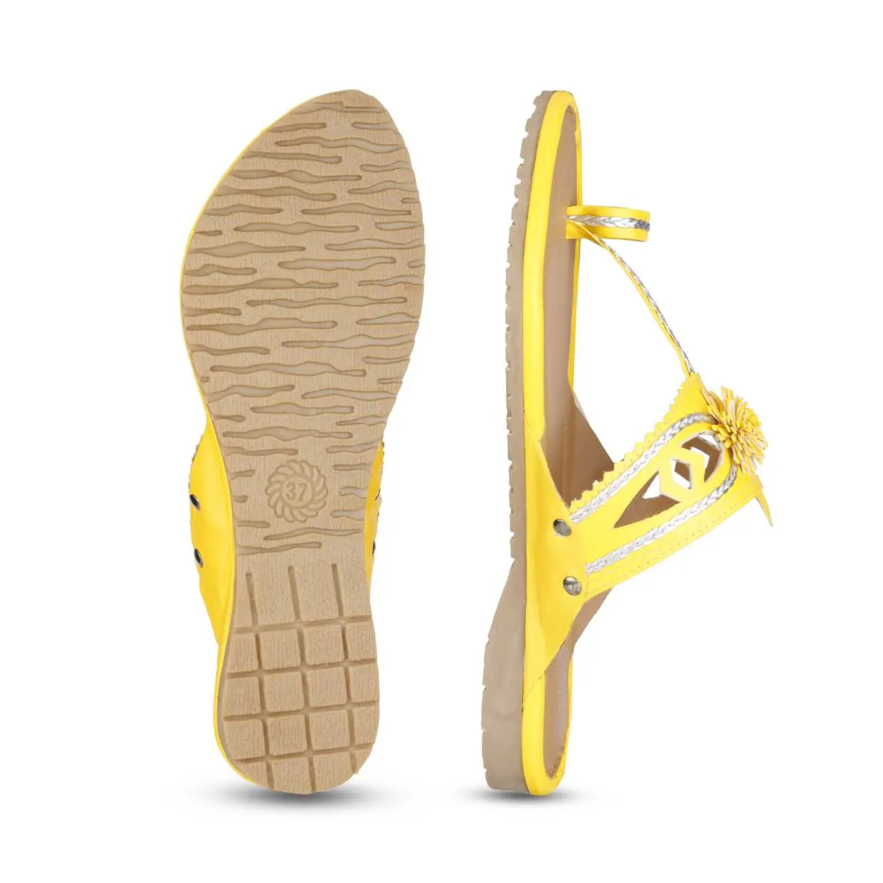 Maeri Yellow Kolhapuri Juttis