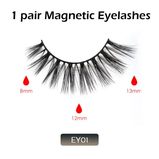 Magnetic False Eyelashes No Glue Full Eye 5 Magnet Reusable Fake Eyelashes Natural Soft Eyelashes Extension Magnetic Eyelash Kit