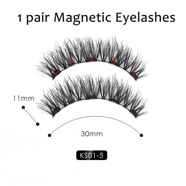 Magnetic False Eyelashes No Glue Full Eye 5 Magnet Reusable Fake Eyelashes Natural Soft Eyelashes Extension Magnetic Eyelash Kit