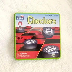 Magnetic Take and Play Checkers Travel Set, Ages 5 